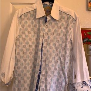 Robert Graham white shirt with a twist